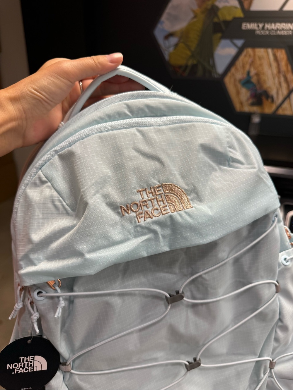NWT!The North Face women's Pale Blue Everyday Pack with External Bungee - Picture 2 of 10